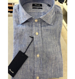 Faconnable FM302020 LINNEN HEMD NAVAL BLUE