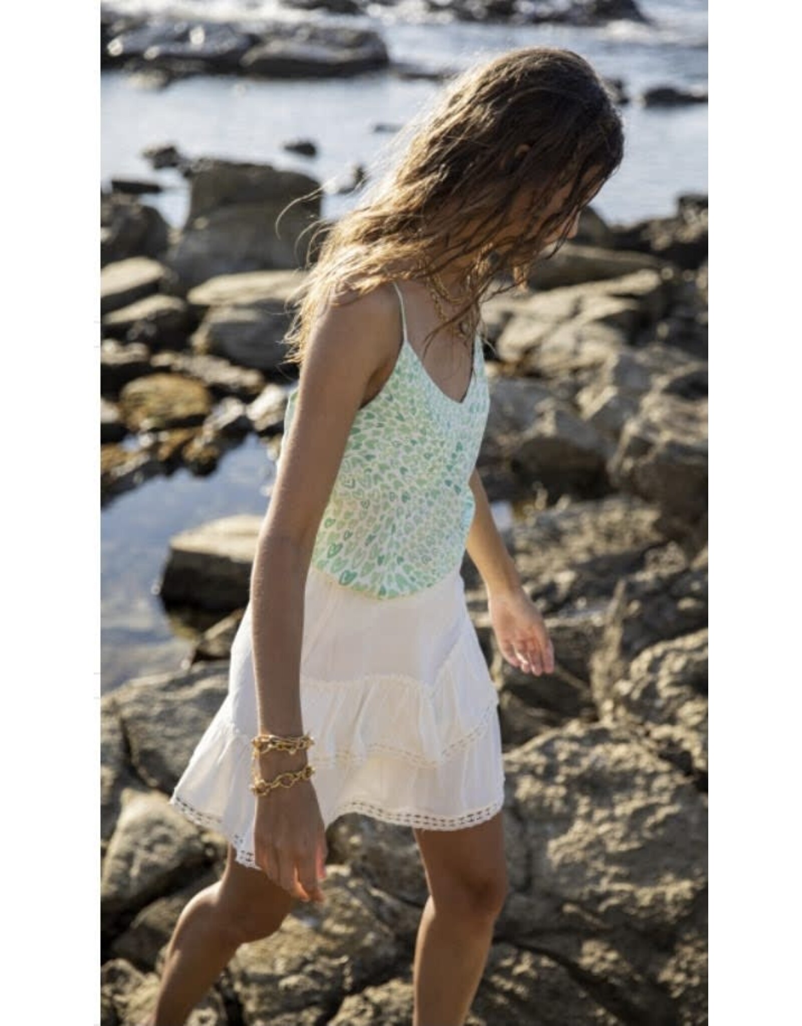 Fabienne Chapot LORA TESS TOP CREAM WHITE/SEA GREE LOVE STREAM