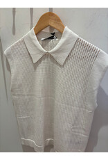 CARACTERE M664D0 TOP CON COLLO A POLO BIANCO