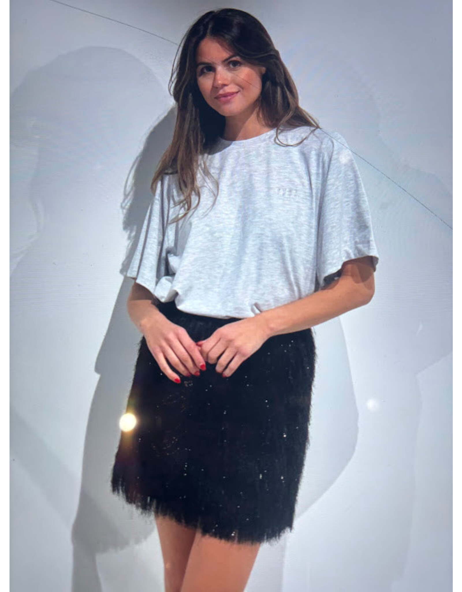 JUST EVE SKIRT SWIRL PELLO BLACK