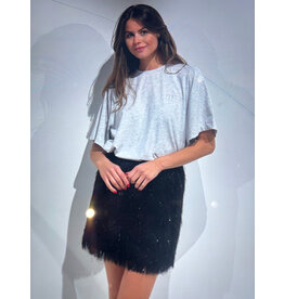 JUST EVE SKIRT SWIRL PELLO BLACK