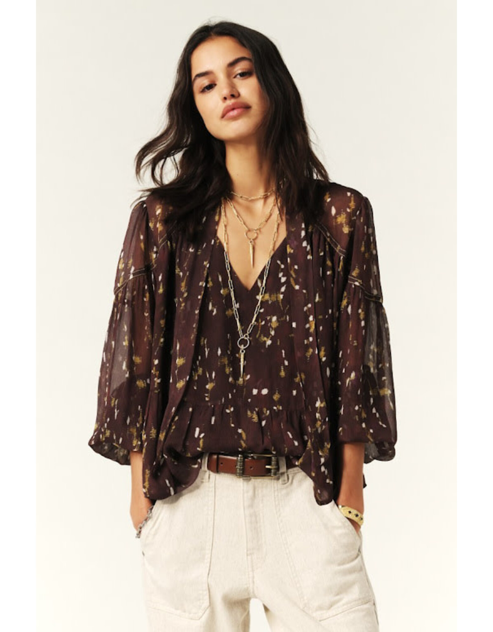 BA&SH TOP KAMALA CHOCOLAT