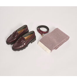 LALOTTI SIYA SCARF ECRU/BURGUNDY