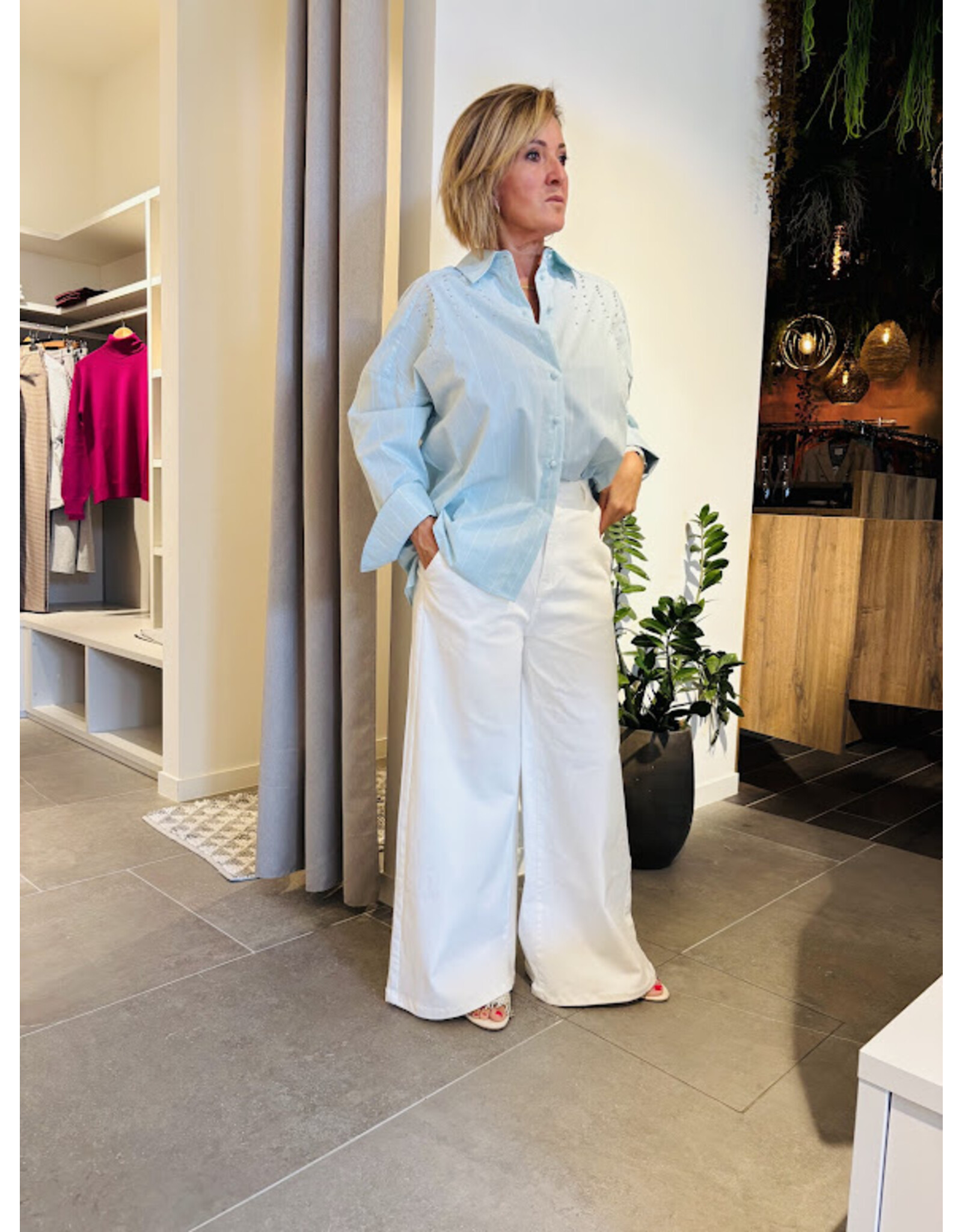 ACTITUDE TWIN SET 251AP2487 CAMICIA CANAL BLUE