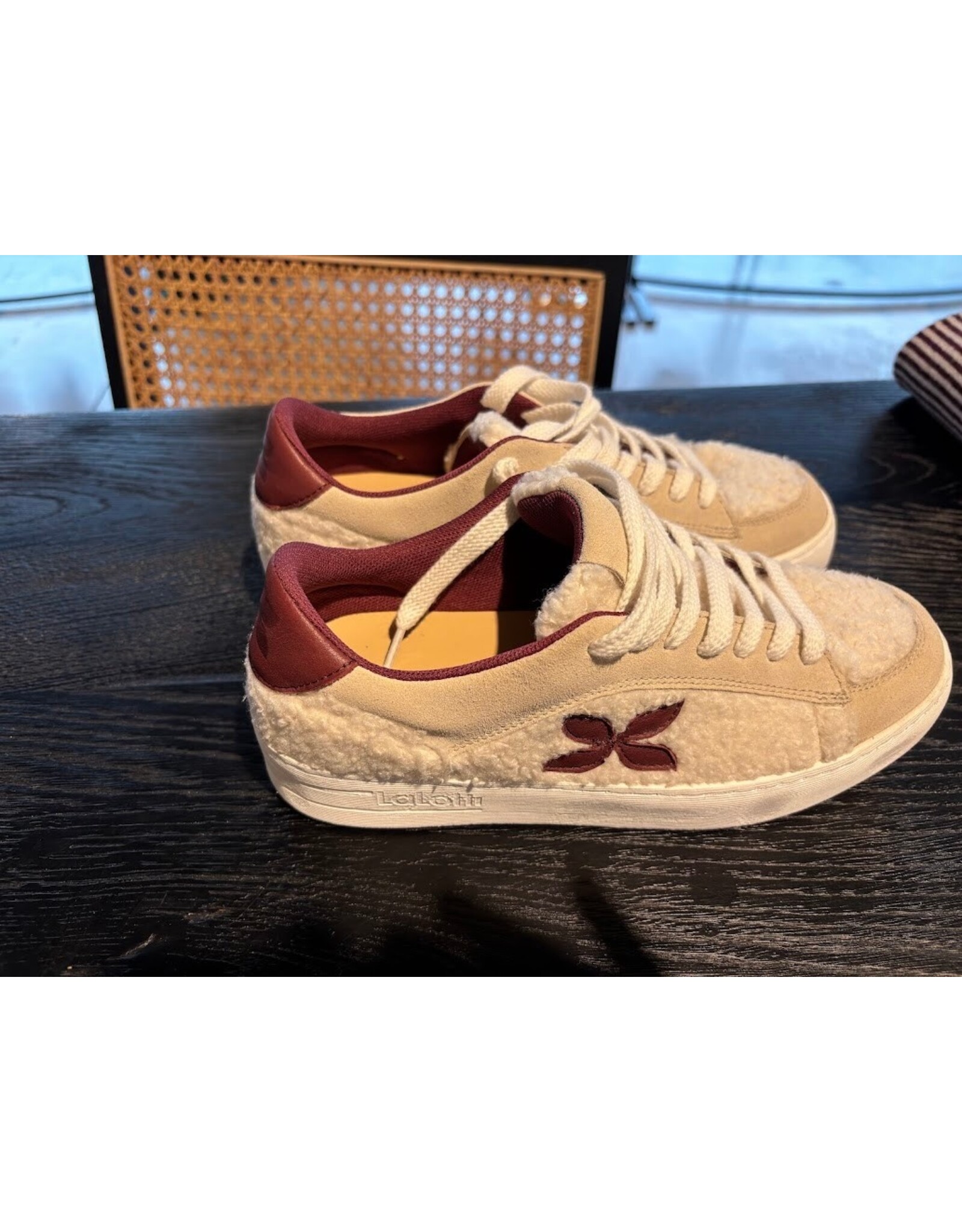 LALOTTI LALOTTI TEDDY SNEAKER ECRU/BURGUNDY