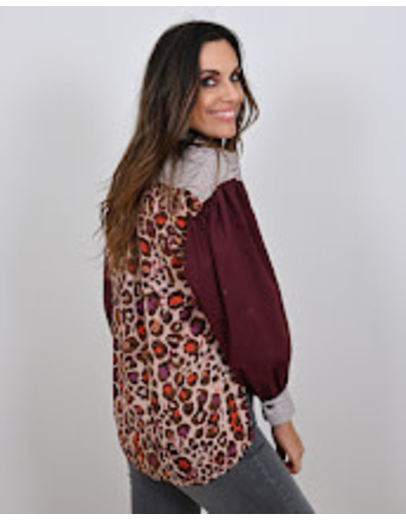 Leonie de Paris EMMA BLOES LEOPARD AUBERGINE