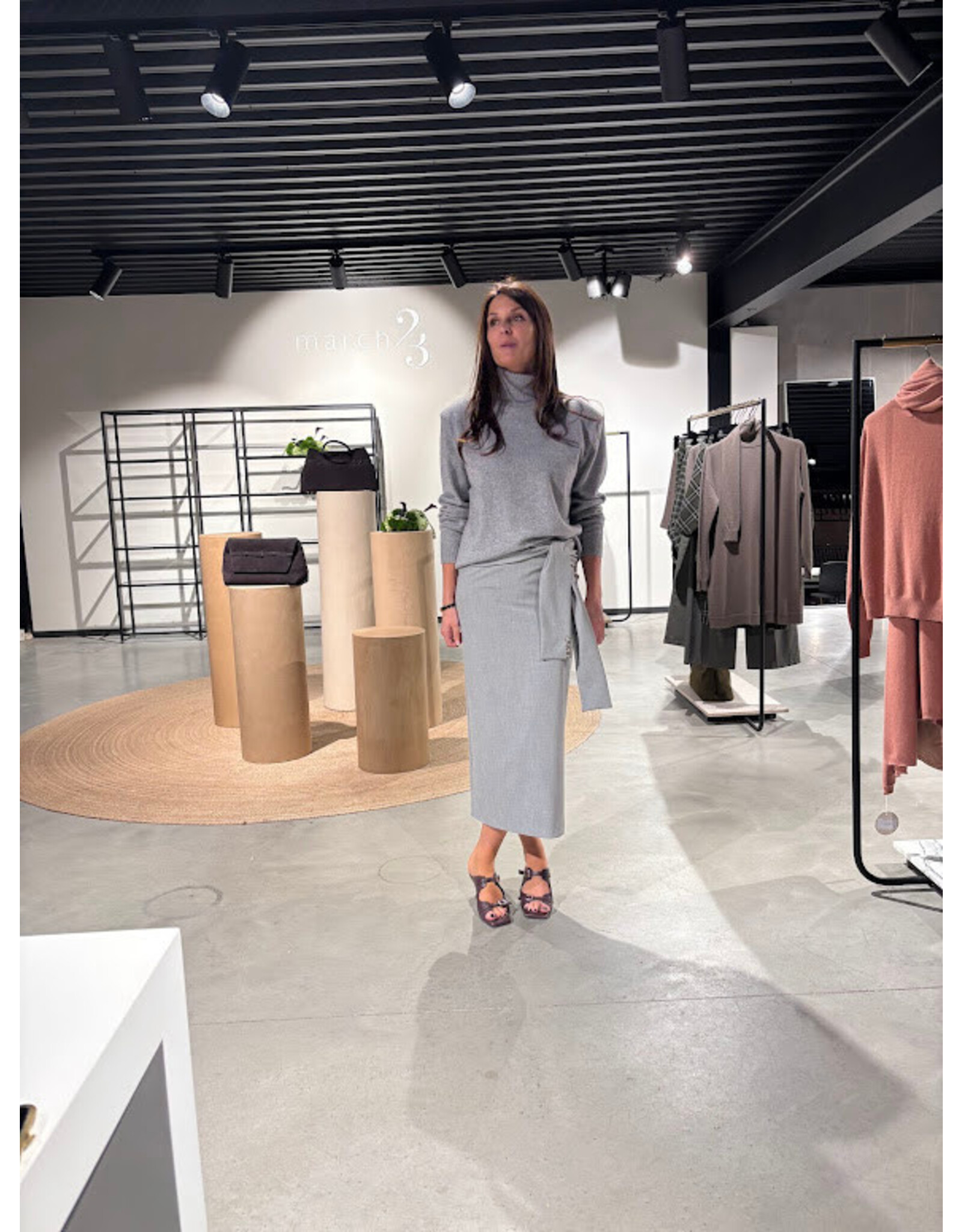 MARCH23 MY SKIRT CYNZIA LONG SILVER GREY COOLWOOL