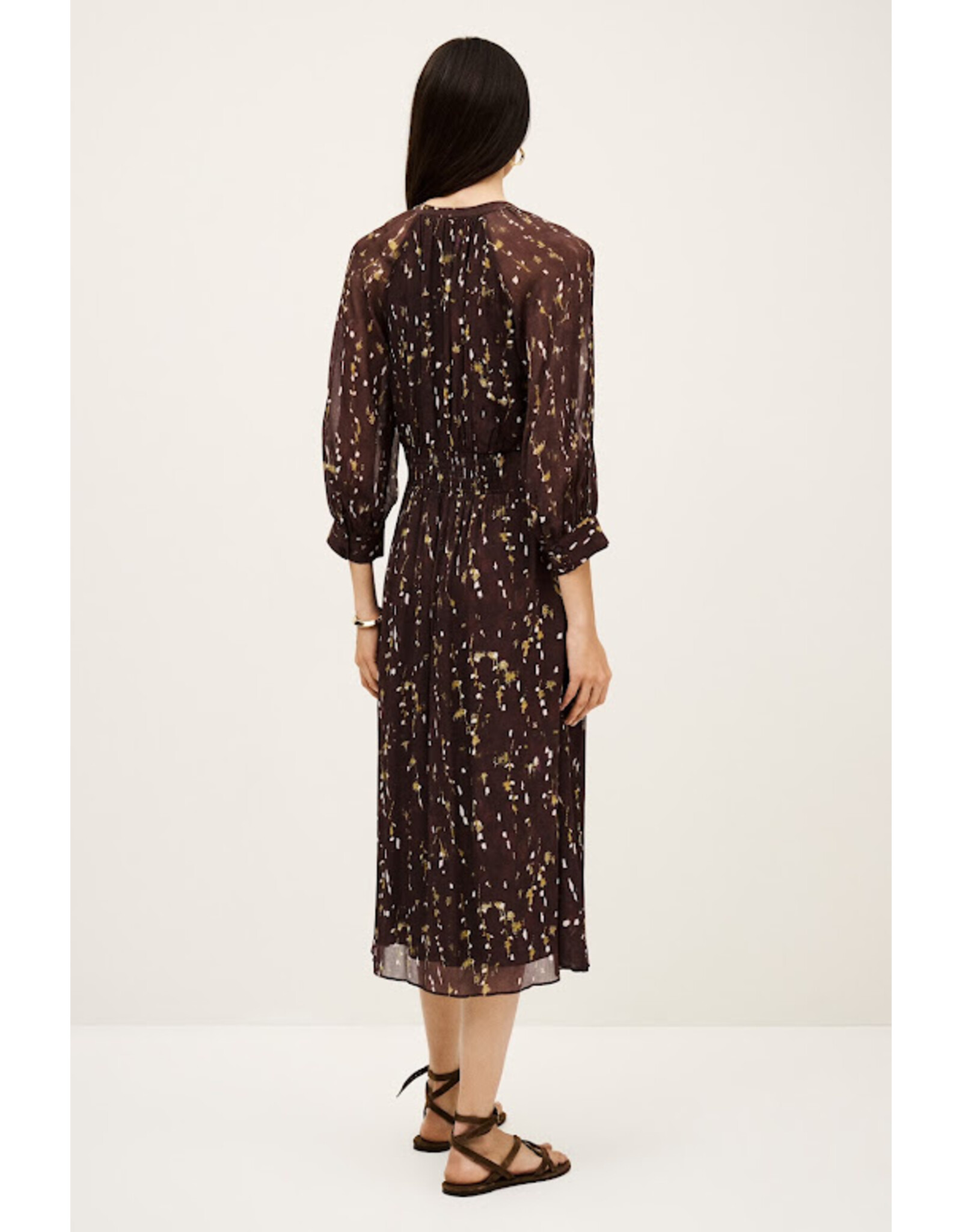 BA&SH ROBE KARLA CHOCOLAT