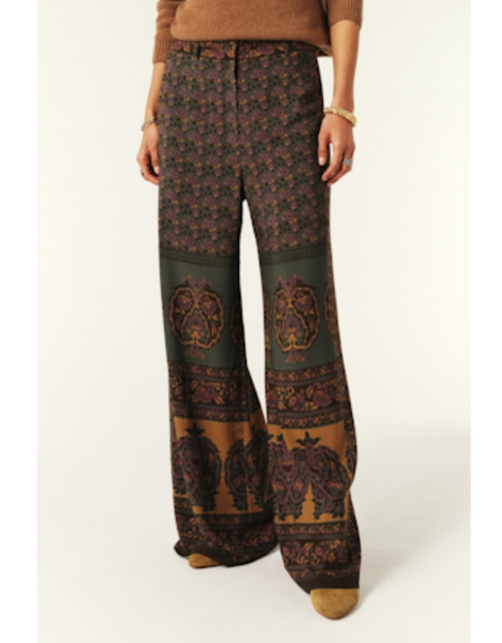 BA&SH 1H125 PANTALON BRANY WIDE TROUSERS CHOCOLAT