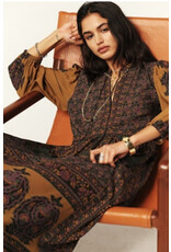 BA&SH ROBE BARLEY CHOCOLAT