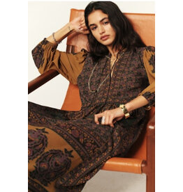 BA&SH ROBE BARLEY CHOCOLAT