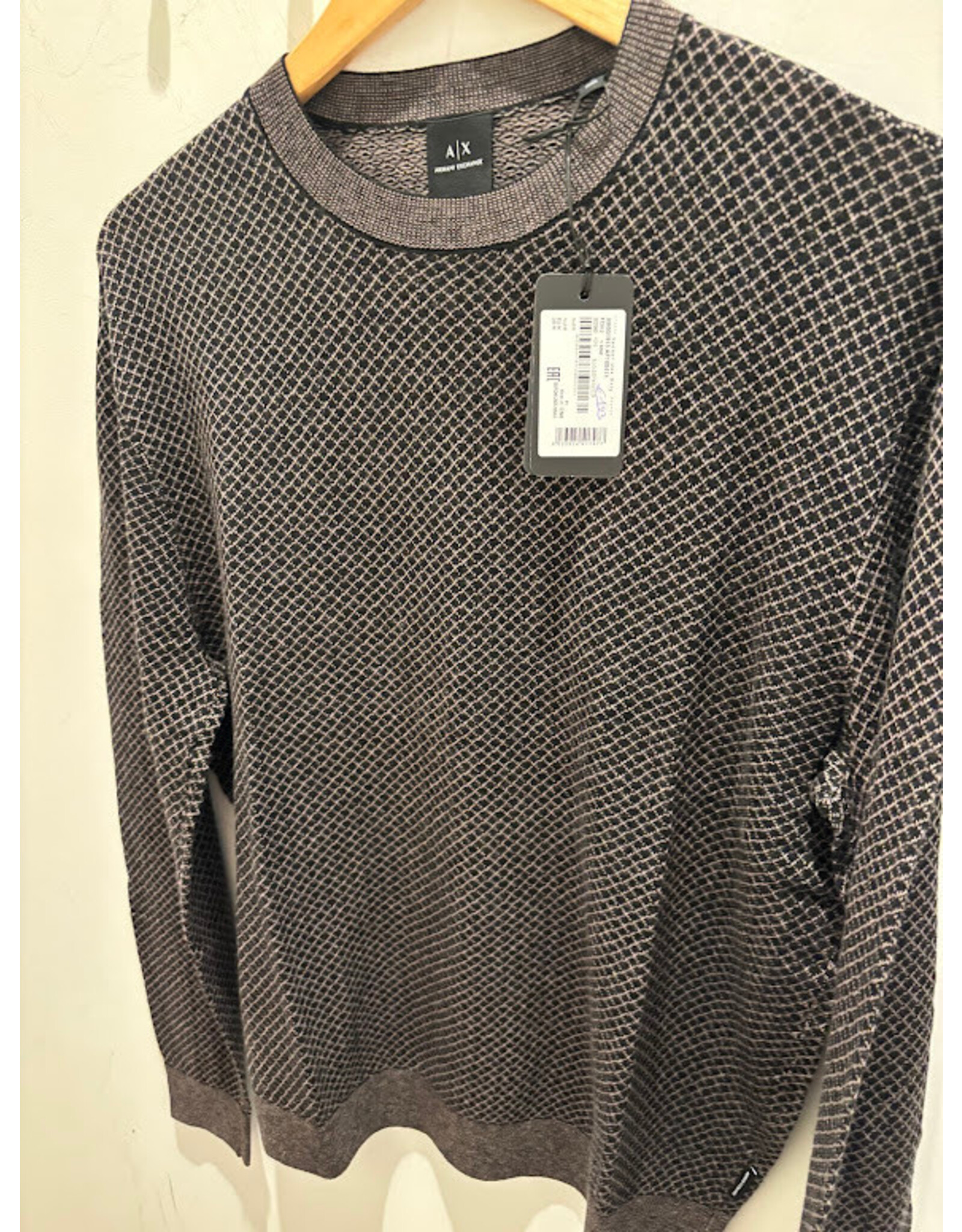 ARMANI EXCHANGE A/X XM001913 AF188411 KNITTED PULLOVER BLACK/DRIFTWOOD