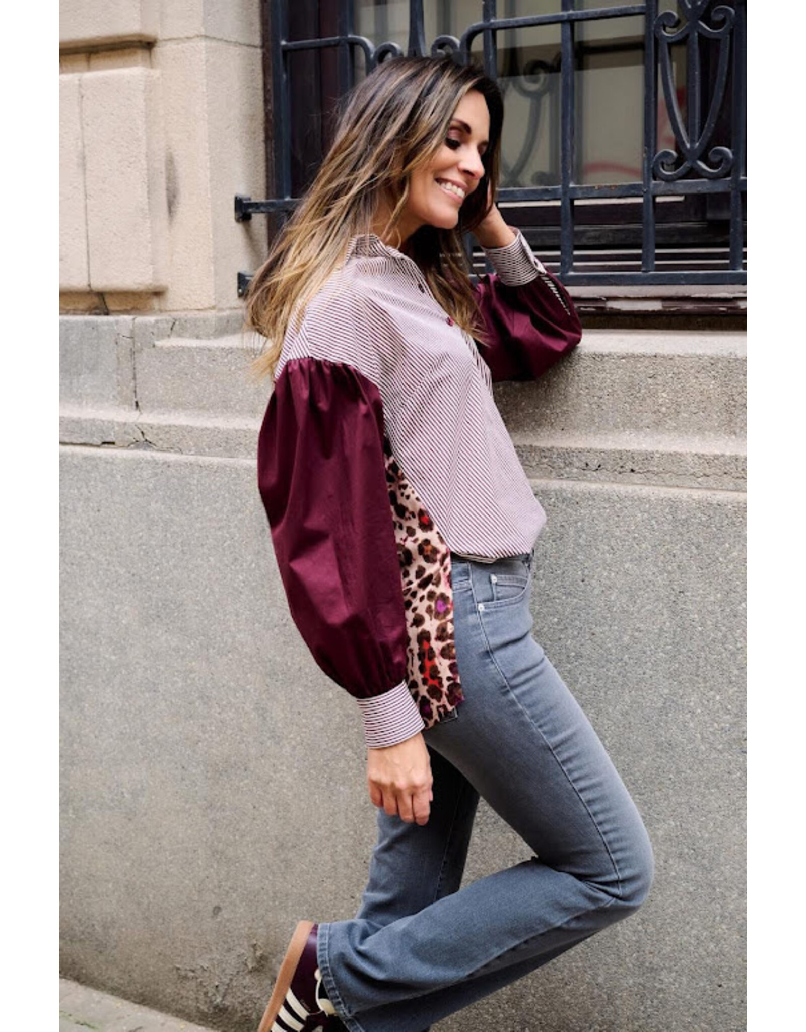 Leonie de Paris EMMA BLOES LEOPARD AUBERGINE