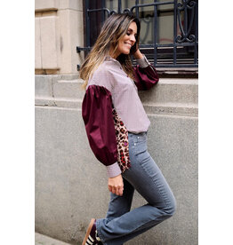 Leonie de Paris EMMA BLOES LEOPARD AUBERGINE
