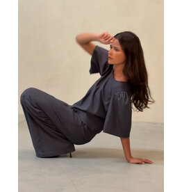 JUST EVE TROUSERS TOYA PINTUS BLUE MELANGE
