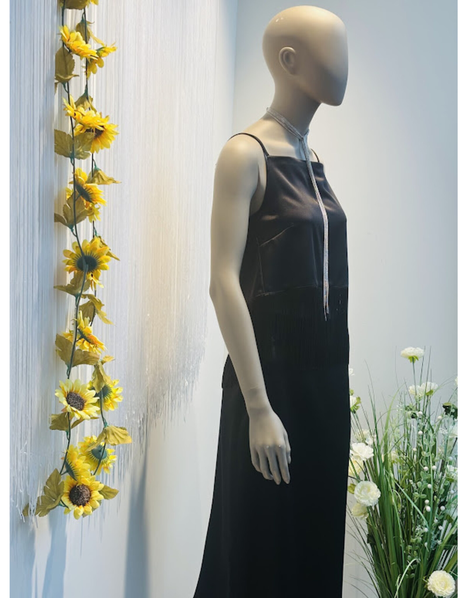JUST EVE TOP EMORY LUNAR +FRINGES BLACK