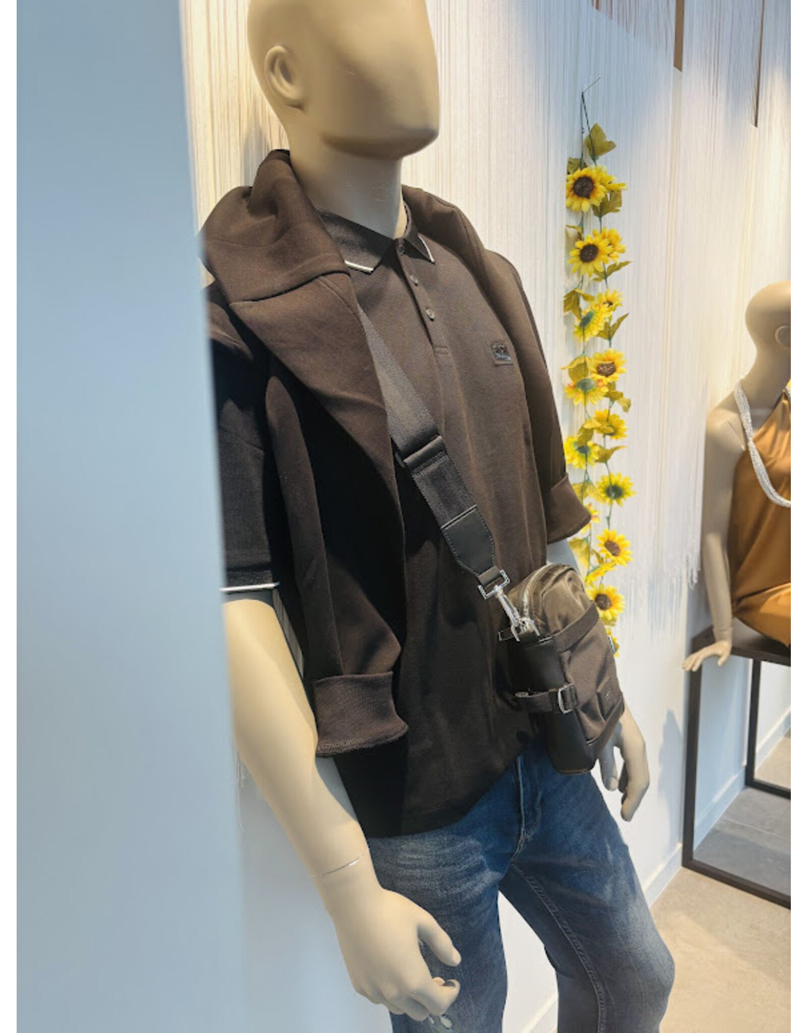 ARMANI EXCHANGE A/X XM001393 AF162622 JERSEY POLO SHIRT BLACK