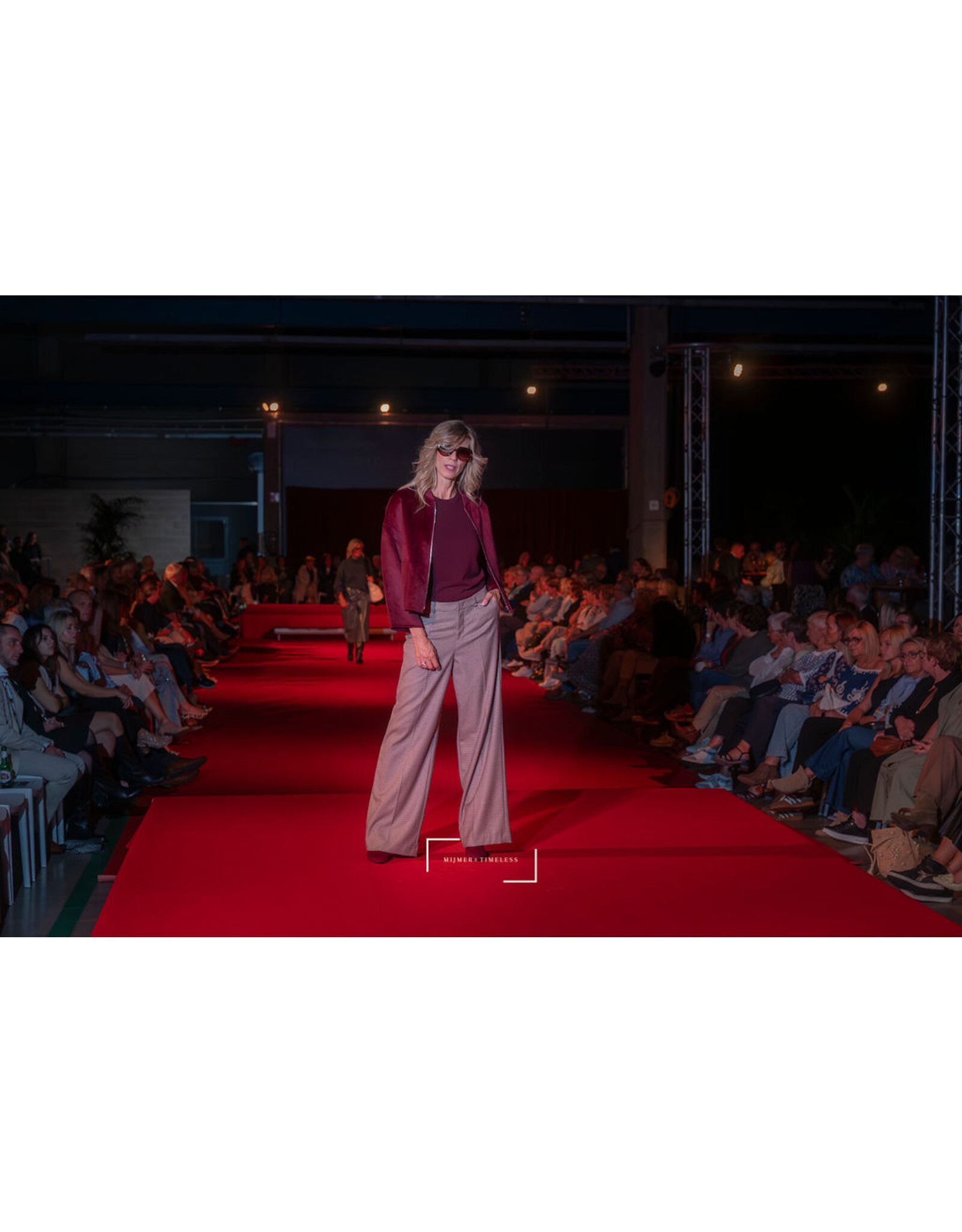 LALOTTI OSCARE PANTS PIED DE POULE BURGUNDY