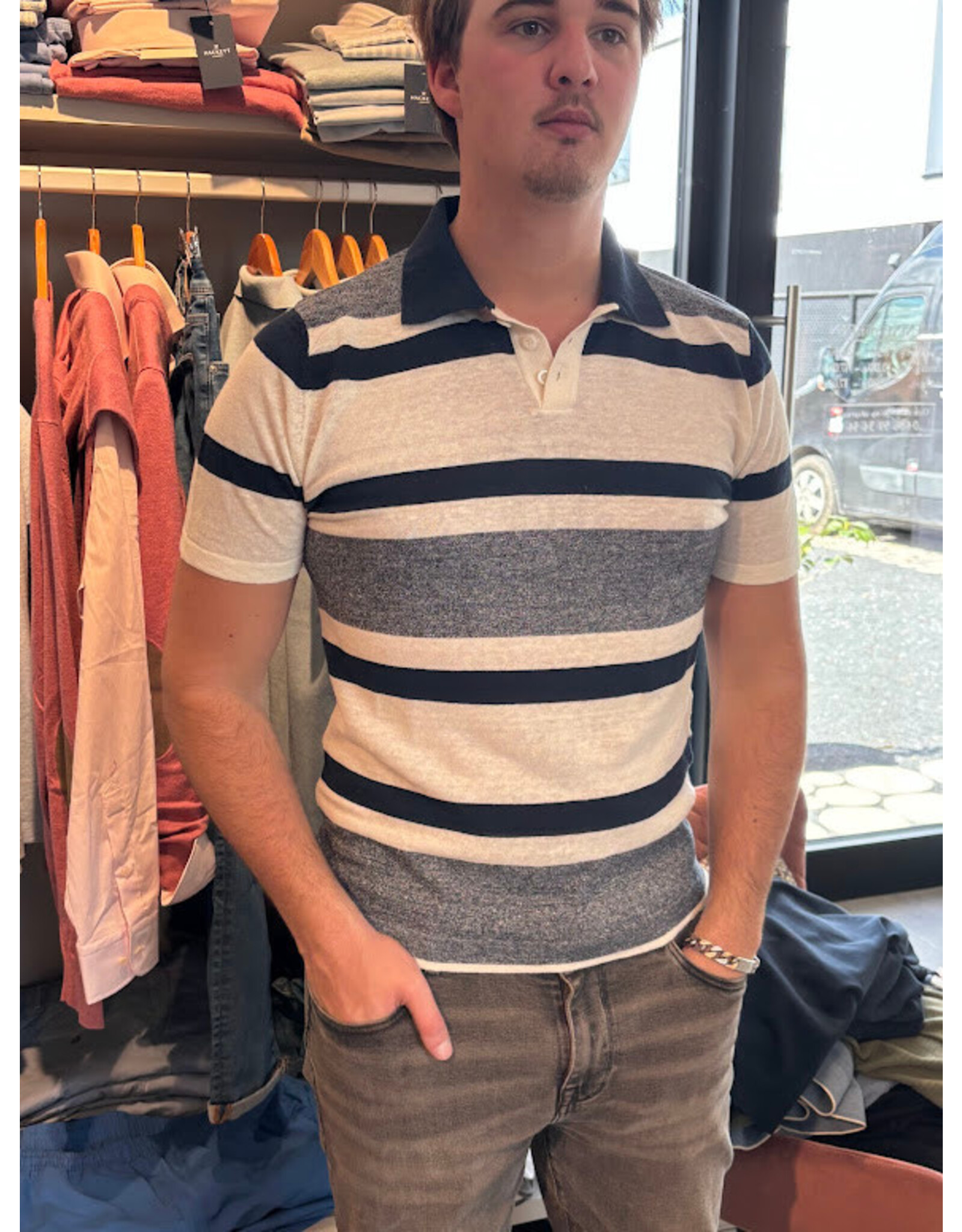 Wool&Co 2025/01 WO6110 POLO RIGA LARGA BLU