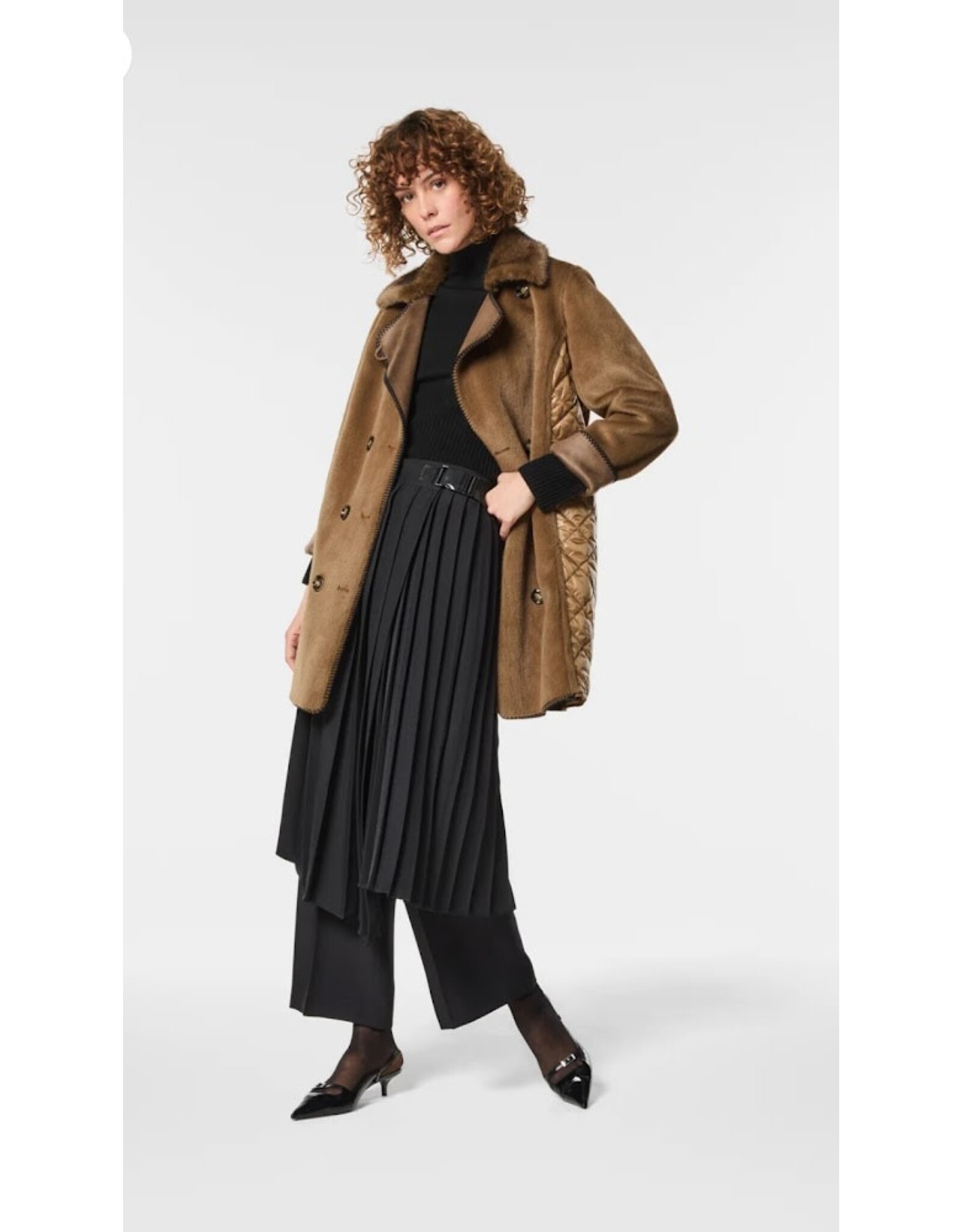 NENETTE 40BB-PARIS CAPPOTTO CORTO INSERTI NYLON TRAPUNTATI