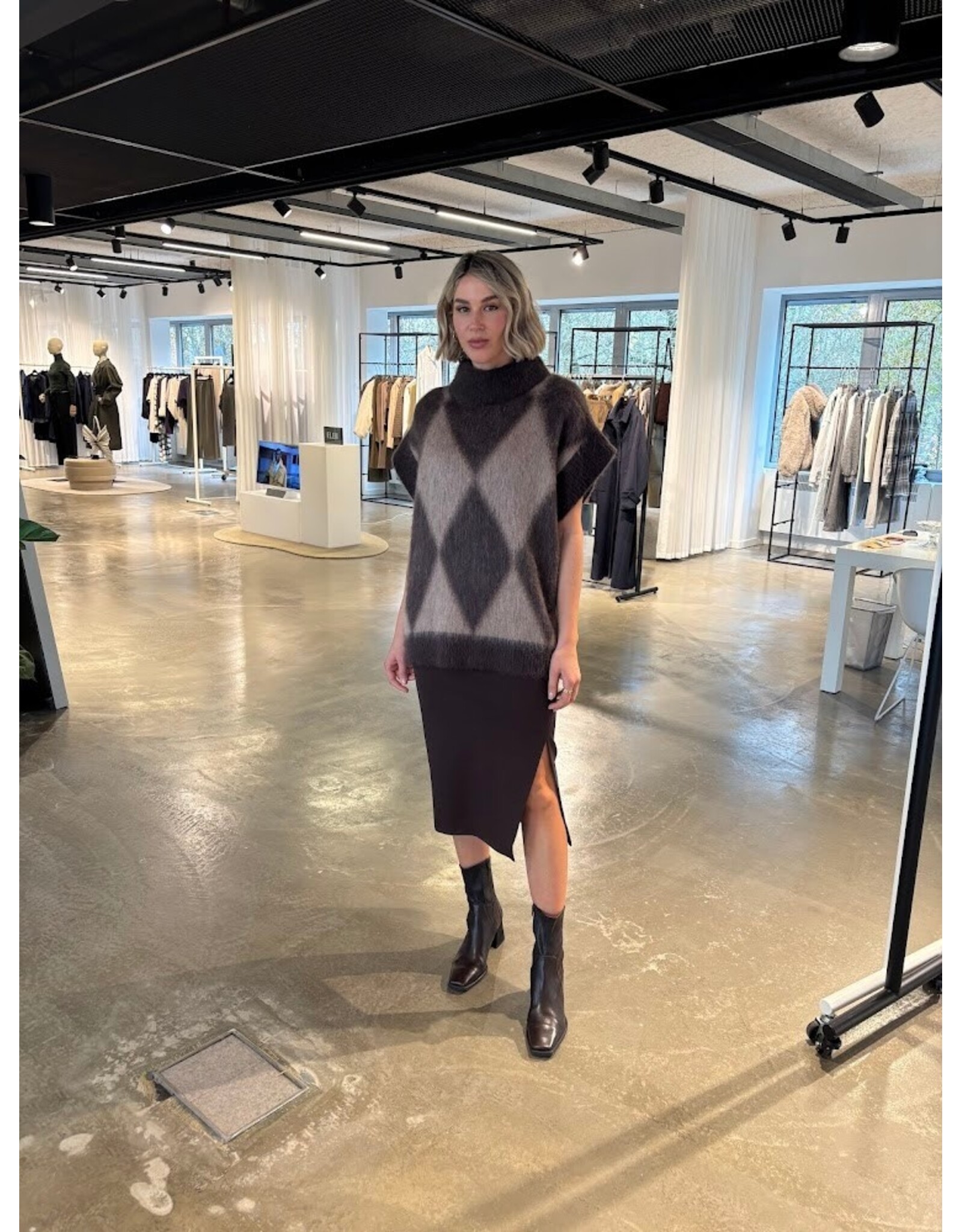 CARACTERE M928D0 TAGLIA MAGLIA OVER CON MANICA CO MORO-ROSA