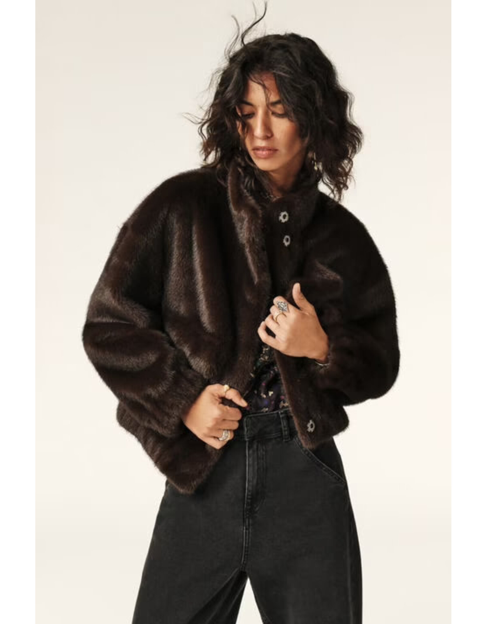 BA&SH MANTEAU PAROS CHOCOLAT