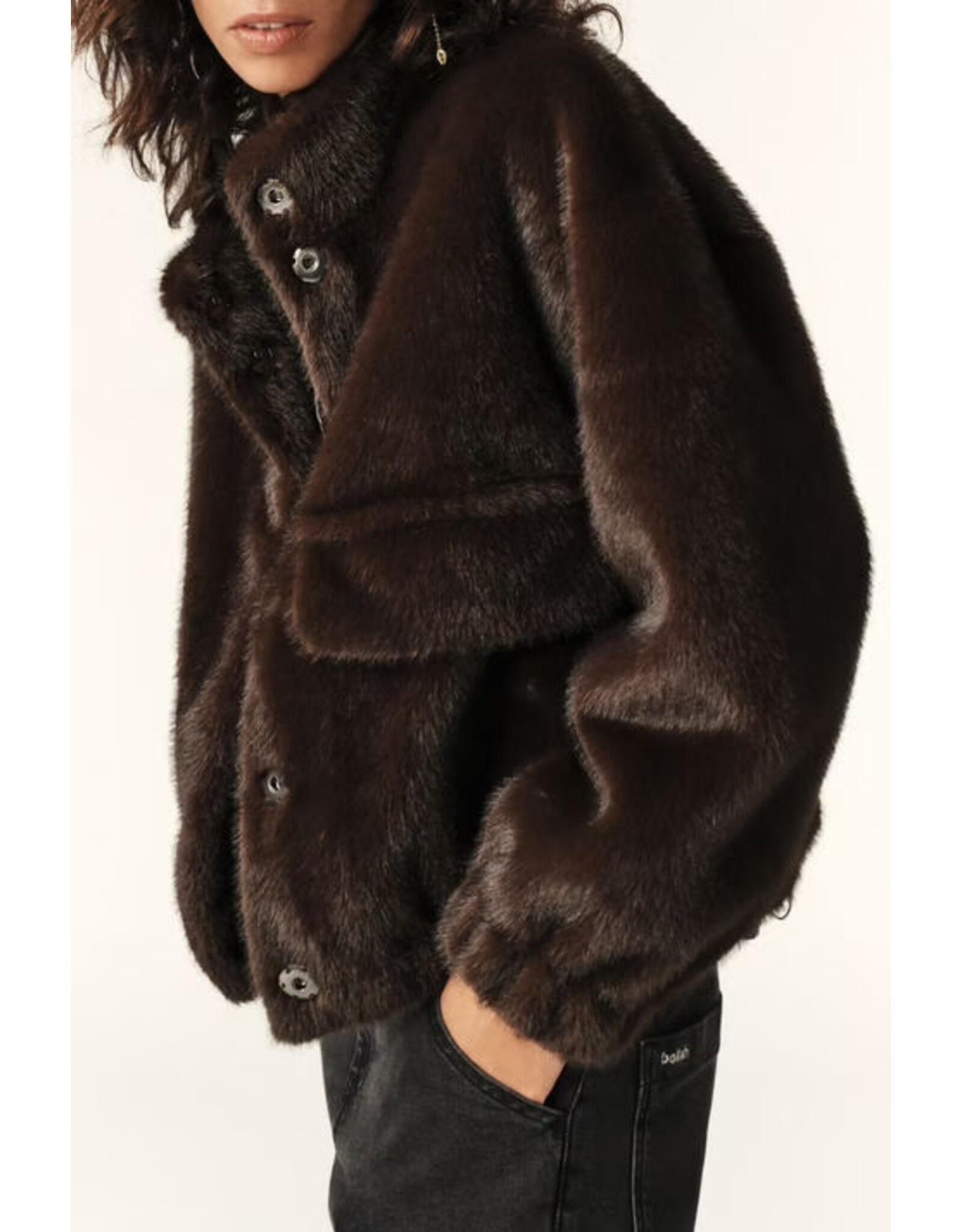 BA&SH MANTEAU PAROS CHOCOLAT