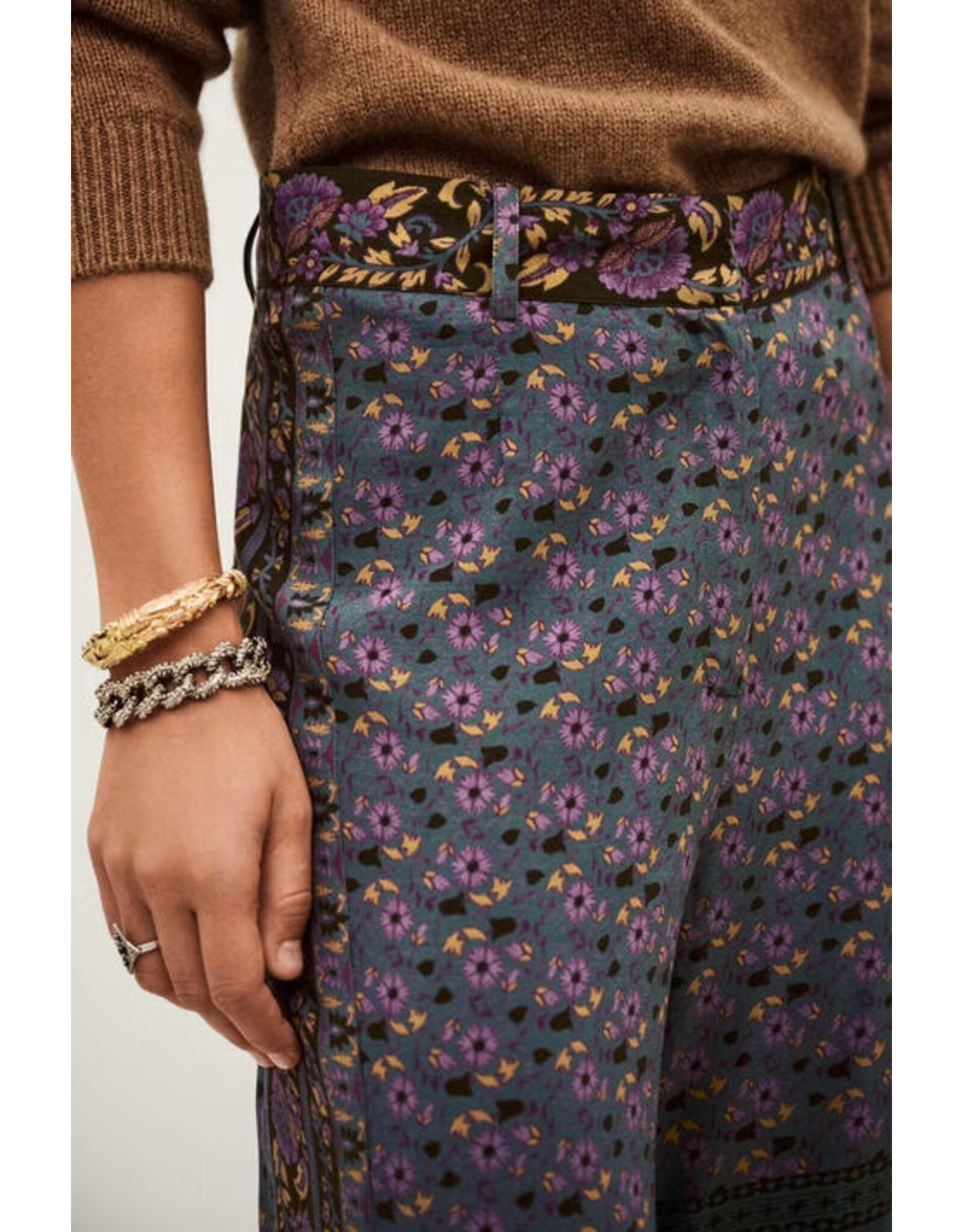 BA&SH 1H125 PANTALON BRANY WIDE TROUSERS CHOCOLAT