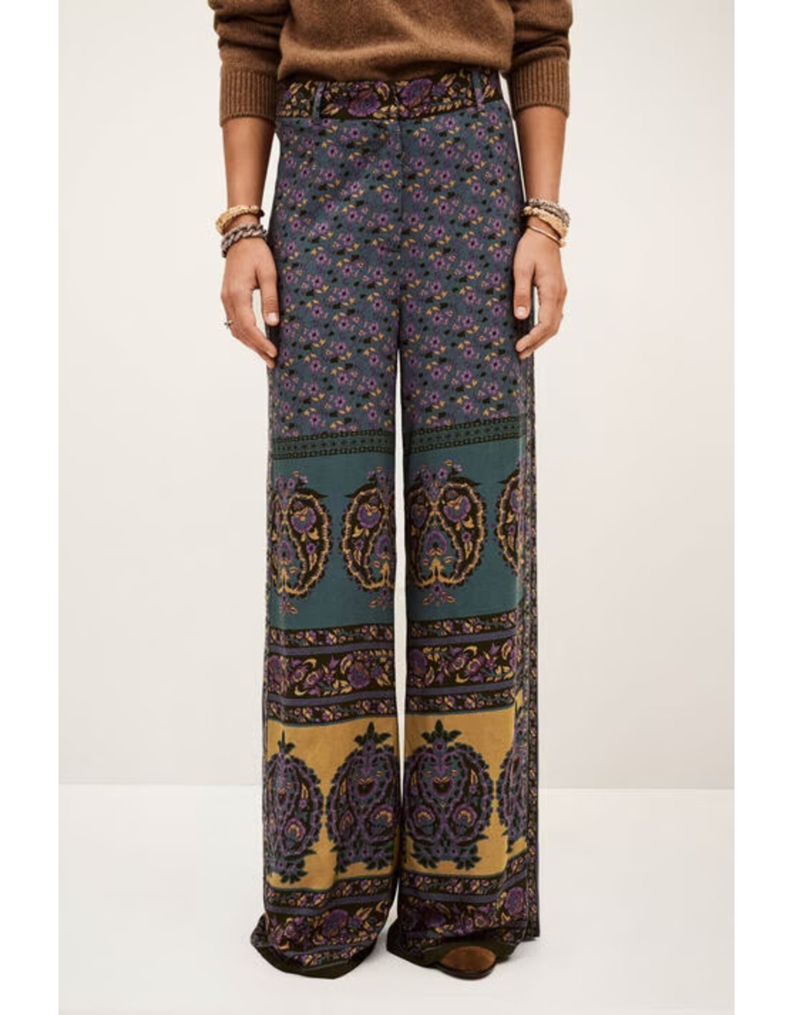 BA&SH 1H125 PANTALON BRANY WIDE TROUSERS CHOCOLAT