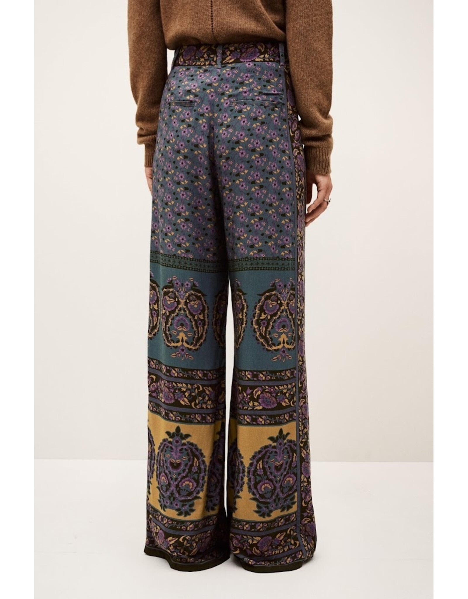 BA&SH 1H125 PANTALON BRANY WIDE TROUSERS CHOCOLAT
