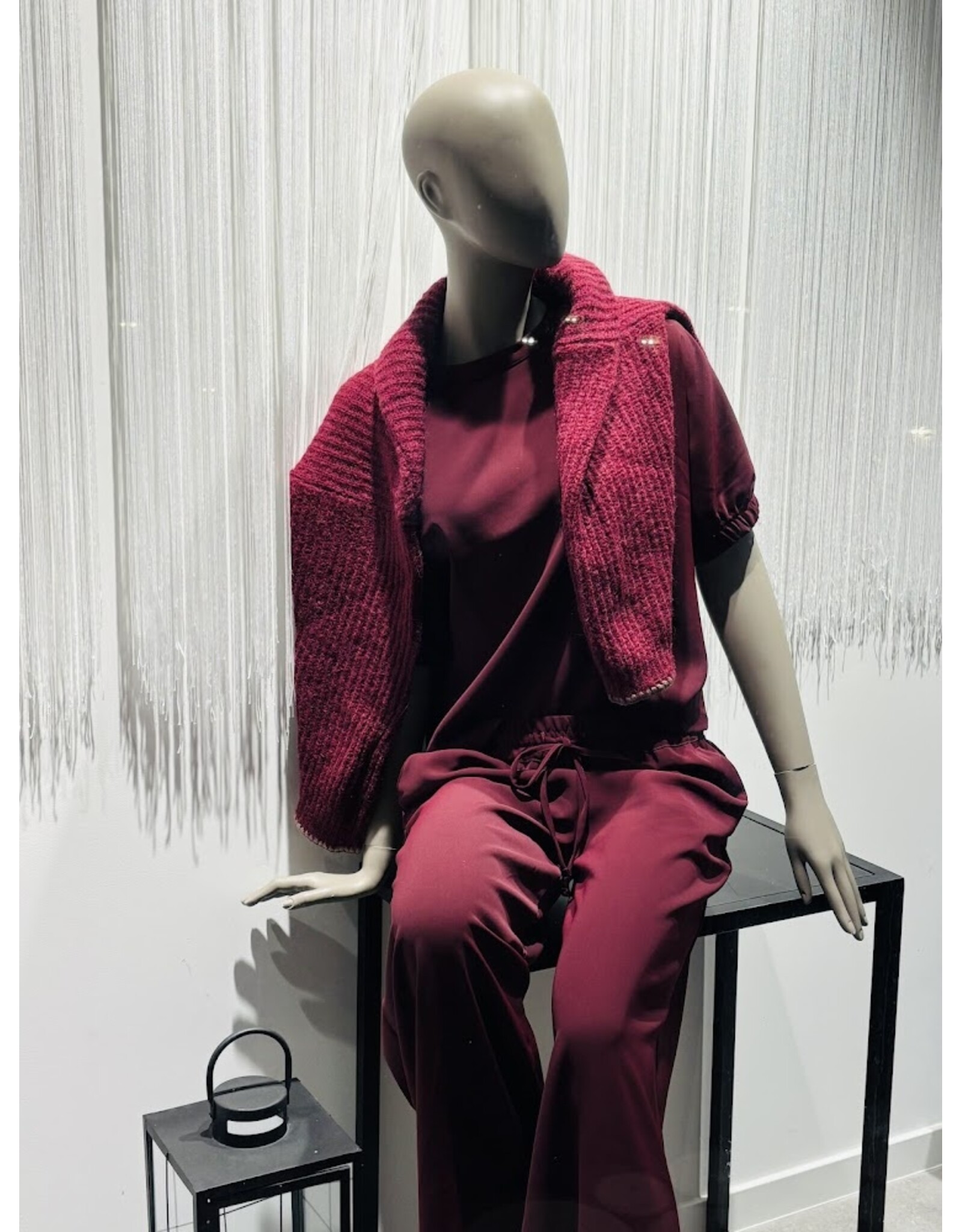 LALOTTI POM BLOUSE BURGUNDY