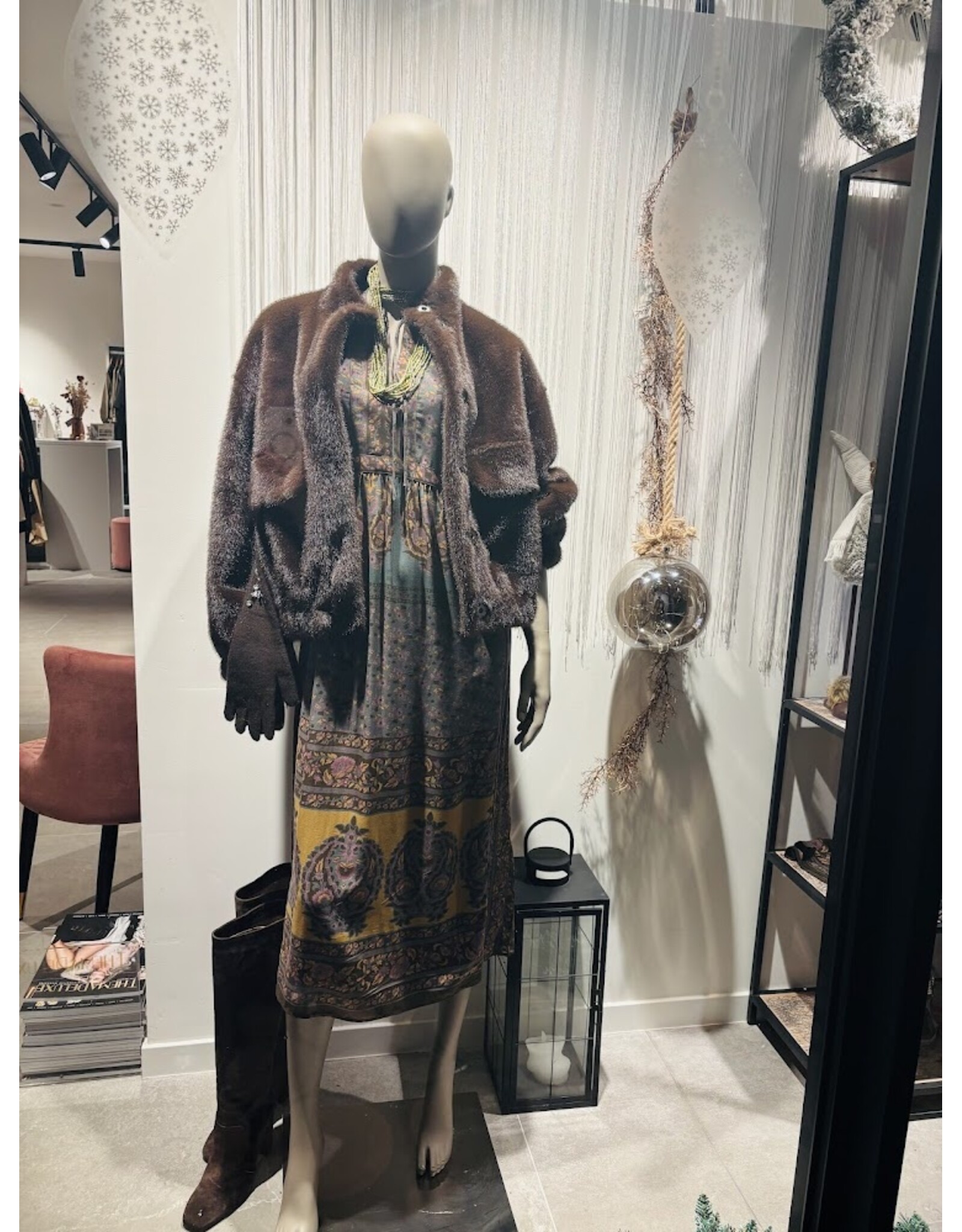 BA&SH ROBE BARLEY CHOCOLAT