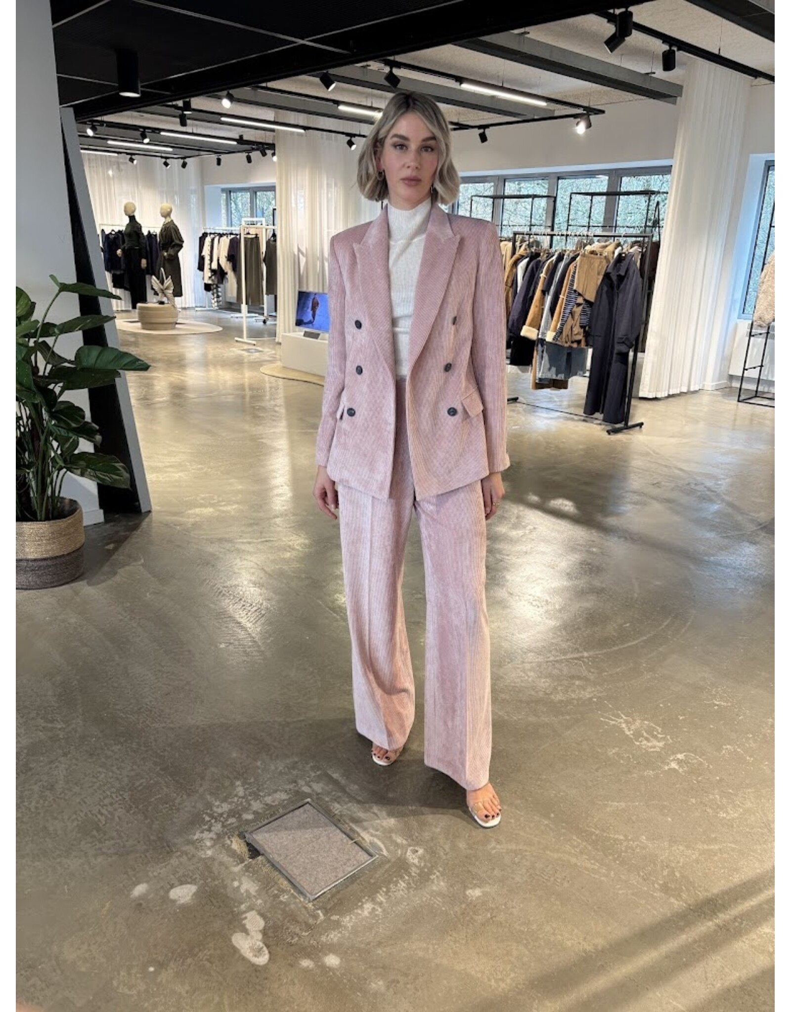 CARACTERE P266A0 PANTALONE VELLUTO COSTE ROSA