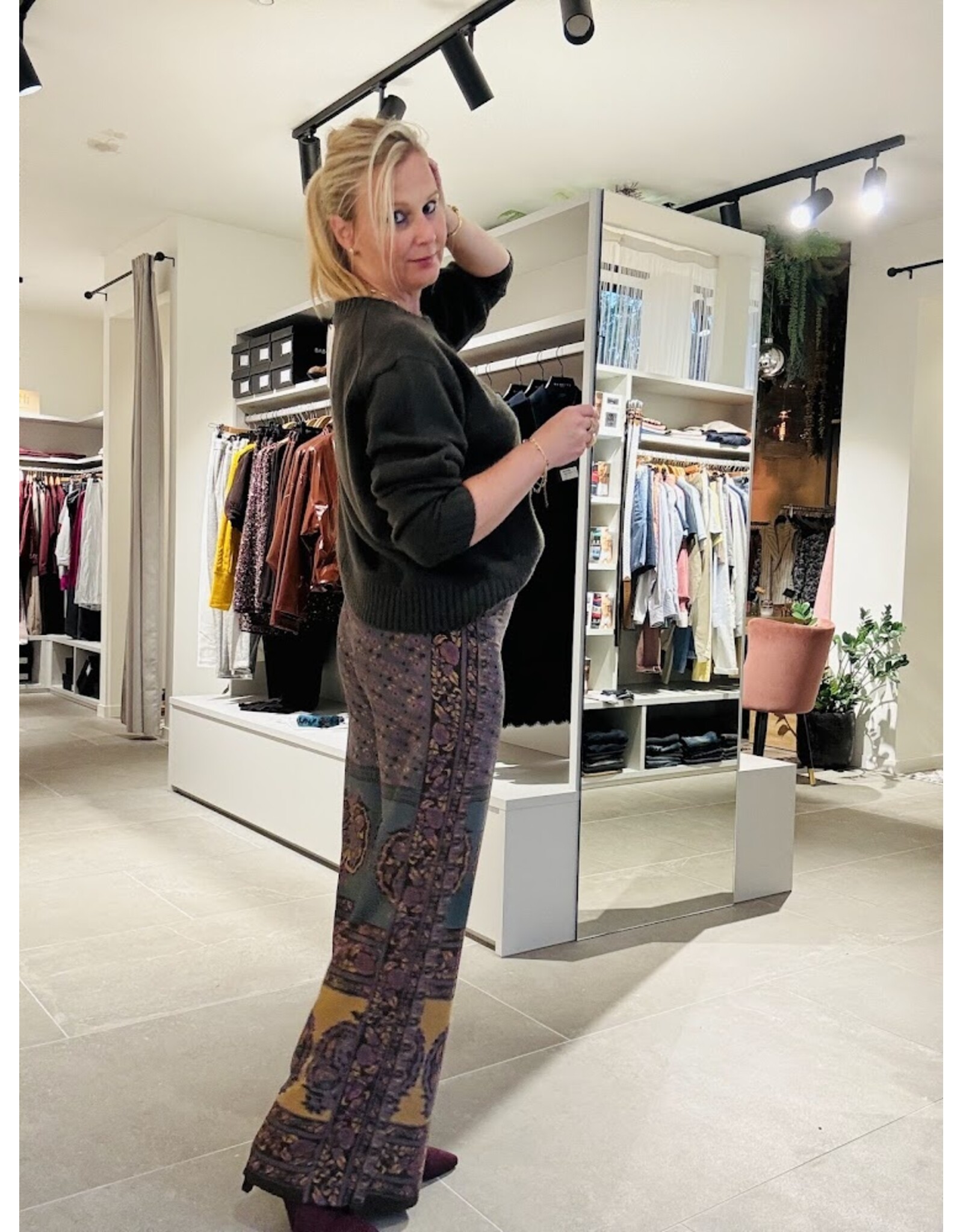 BA&SH 1H125 PANTALON BRANY WIDE TROUSERS CHOCOLAT