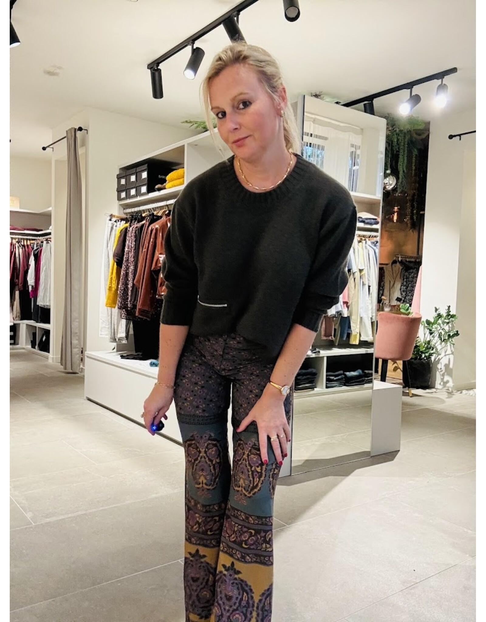 BA&SH 1H125 PANTALON BRANY WIDE TROUSERS CHOCOLAT