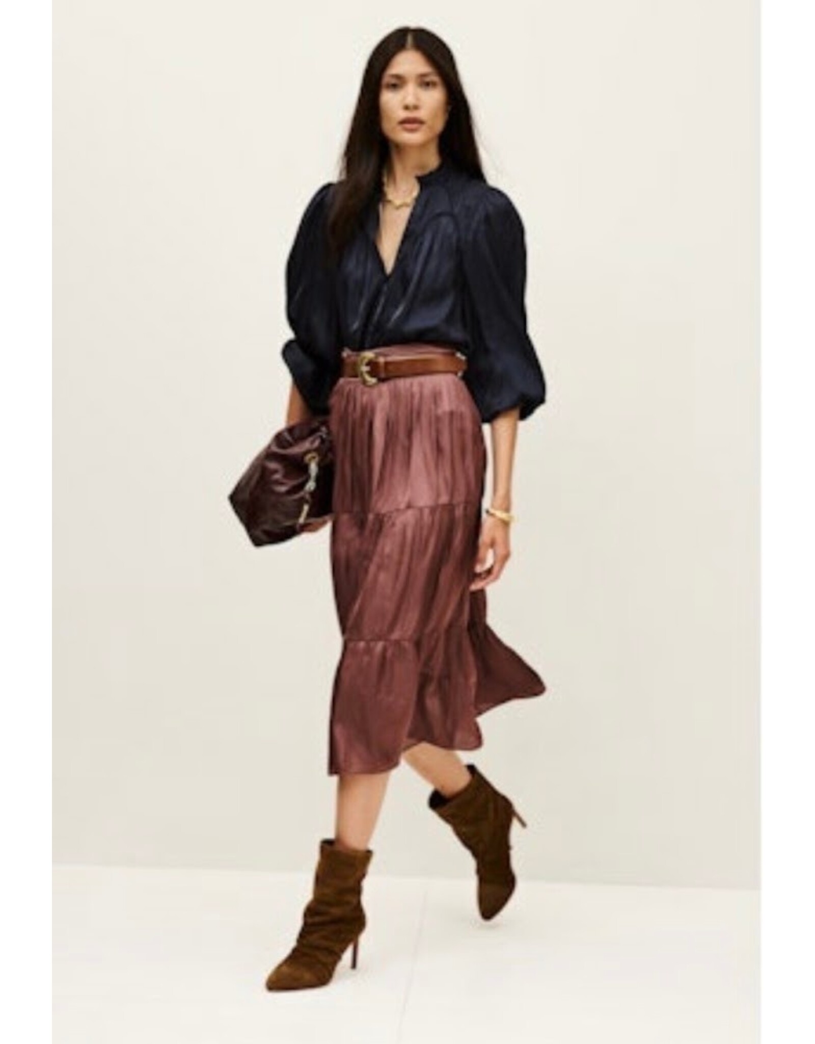 BA&SH JUPE CAMYLA VIEUXROSE