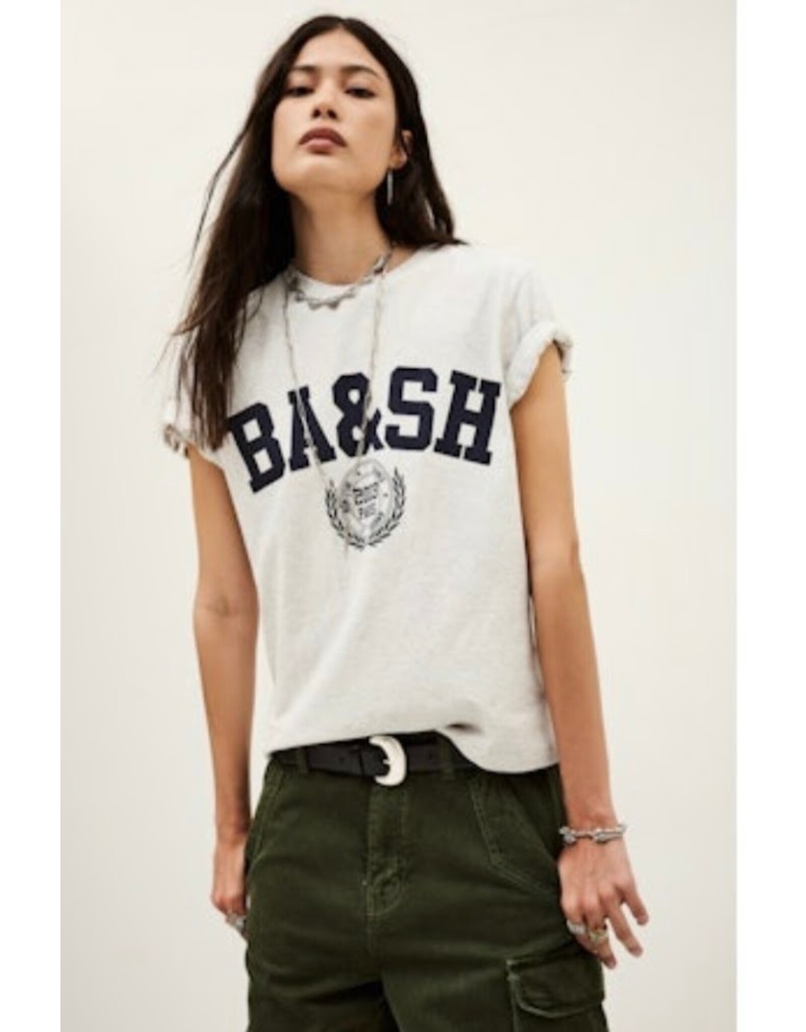 BA&SH T-SHIRT IONI GRISCHINE