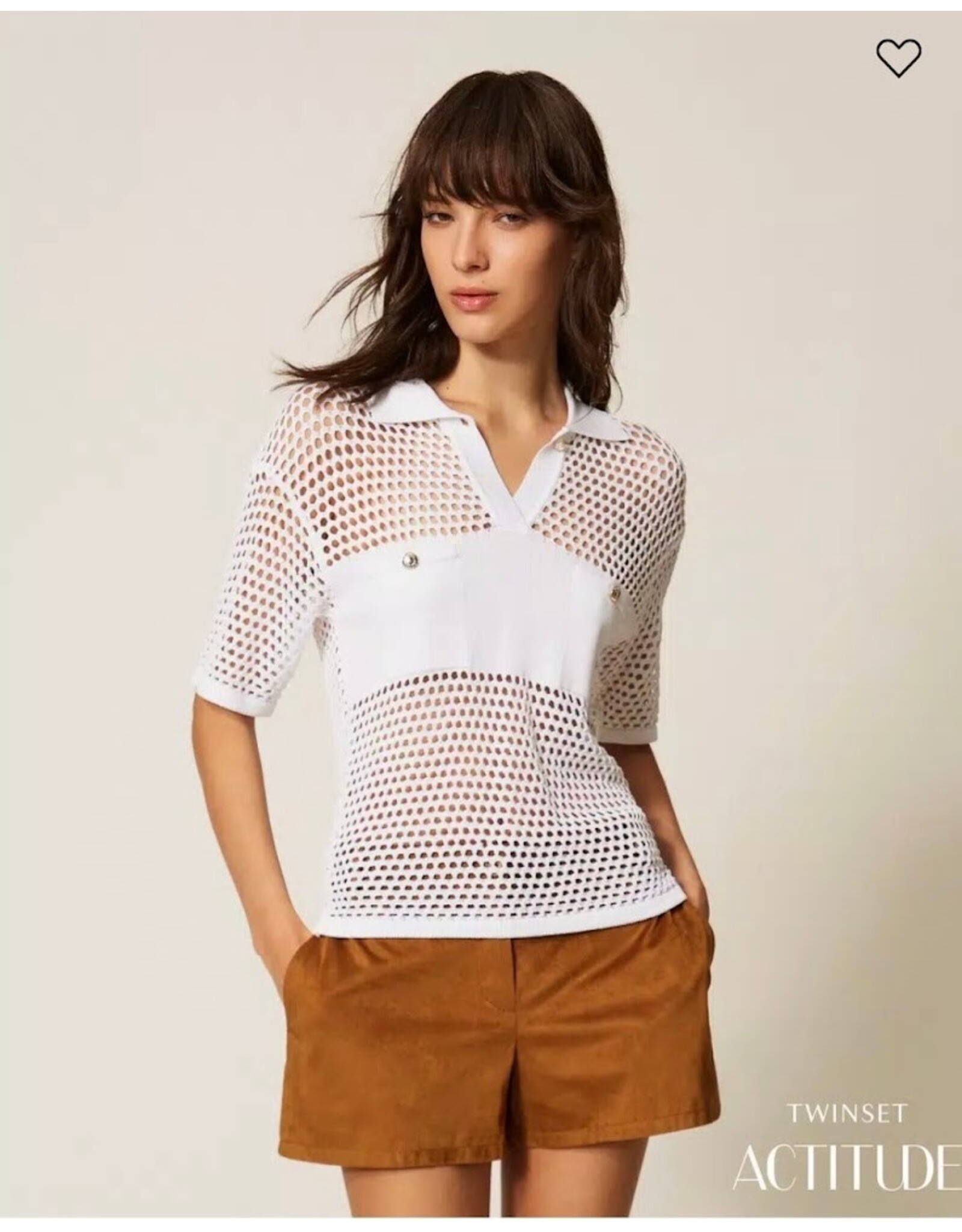 ACTITUDE TWIN SET 261AP3033 POLO OFF WHITE