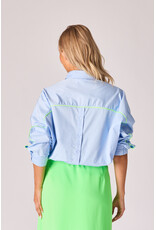 LALOTTI LAURE BIS BLOUSE LIGHT BLUE-FLUO GREEN