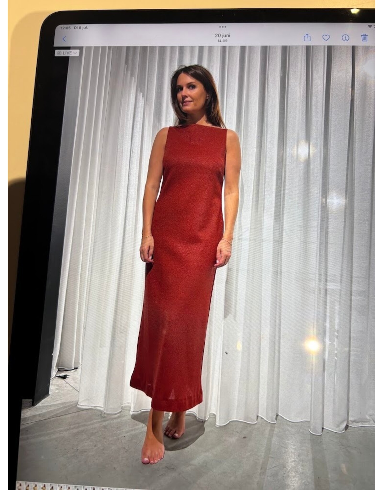 MARCH23 DRESS TRACE TERRACOTTA