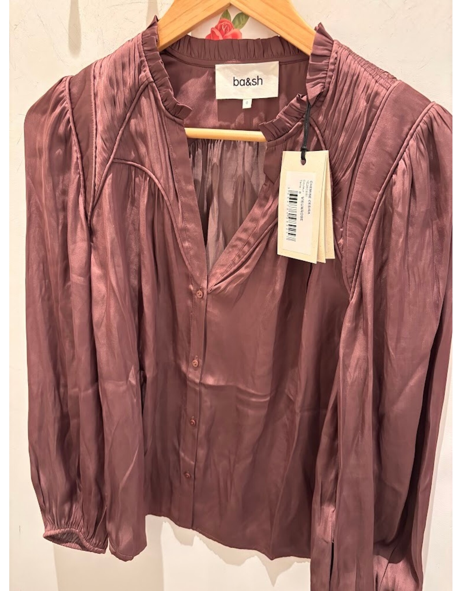 BA&SH CHEMISE CESIRA VIEUX ROSE