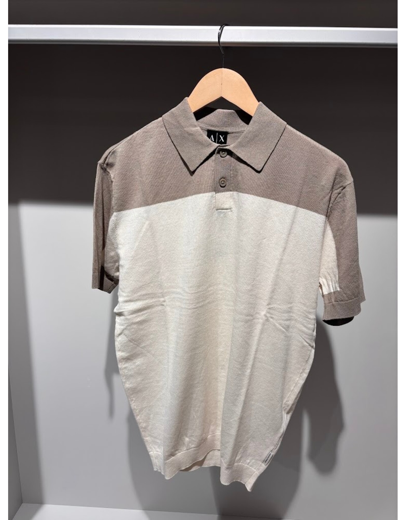 ARMANI EXCHANGE A/X XM002151 MAN KNITTED POLO CREAM -WINTER TWING