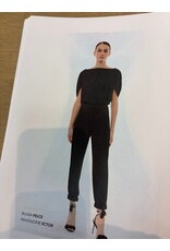 NENETTE 41BB-FELCE NERO BLUSA SCOLLO A BARCA TESSUTO