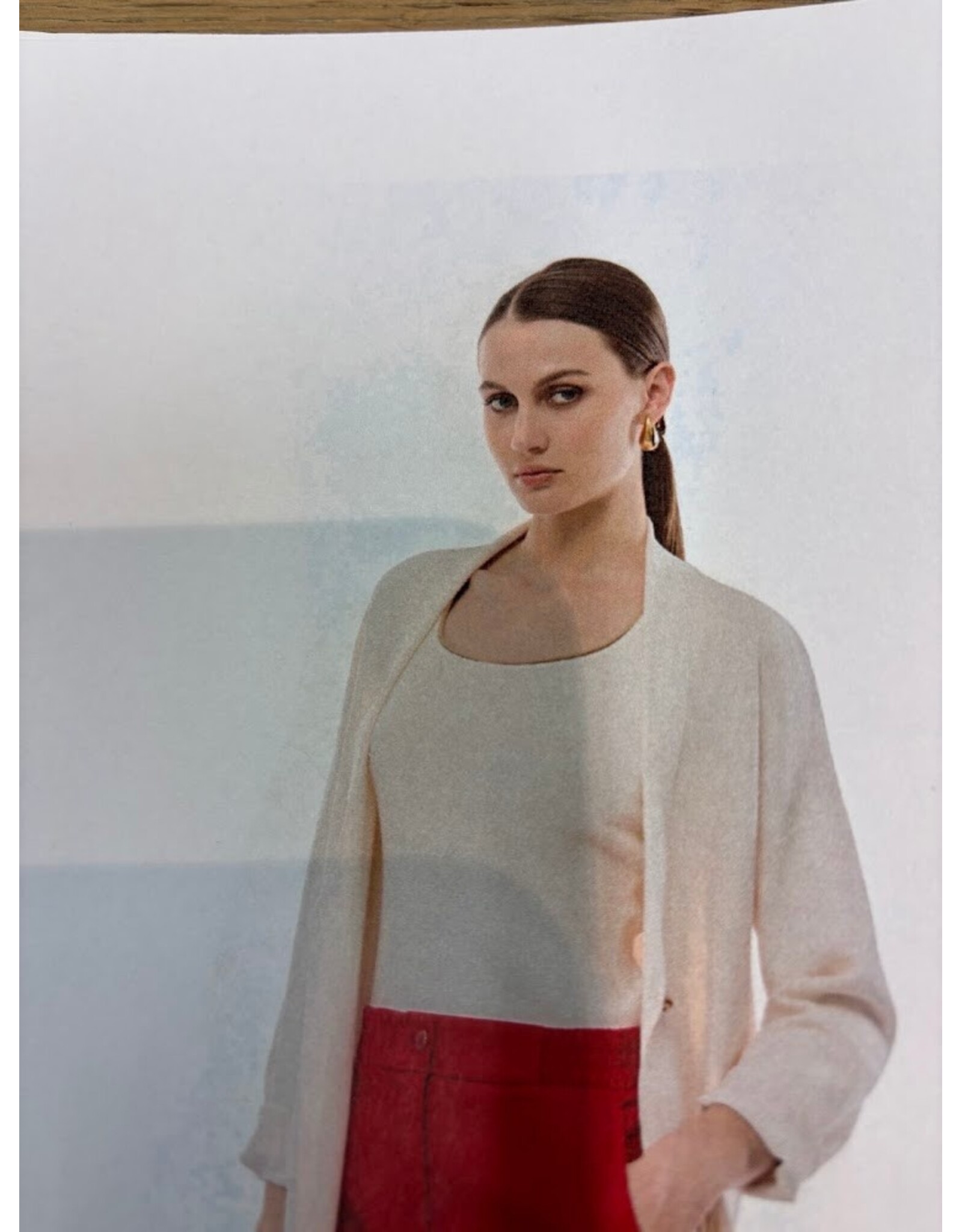 NENETTE 41BB-MISHA AVORIO CANOTTA MAGLIA VISCOSA MANO