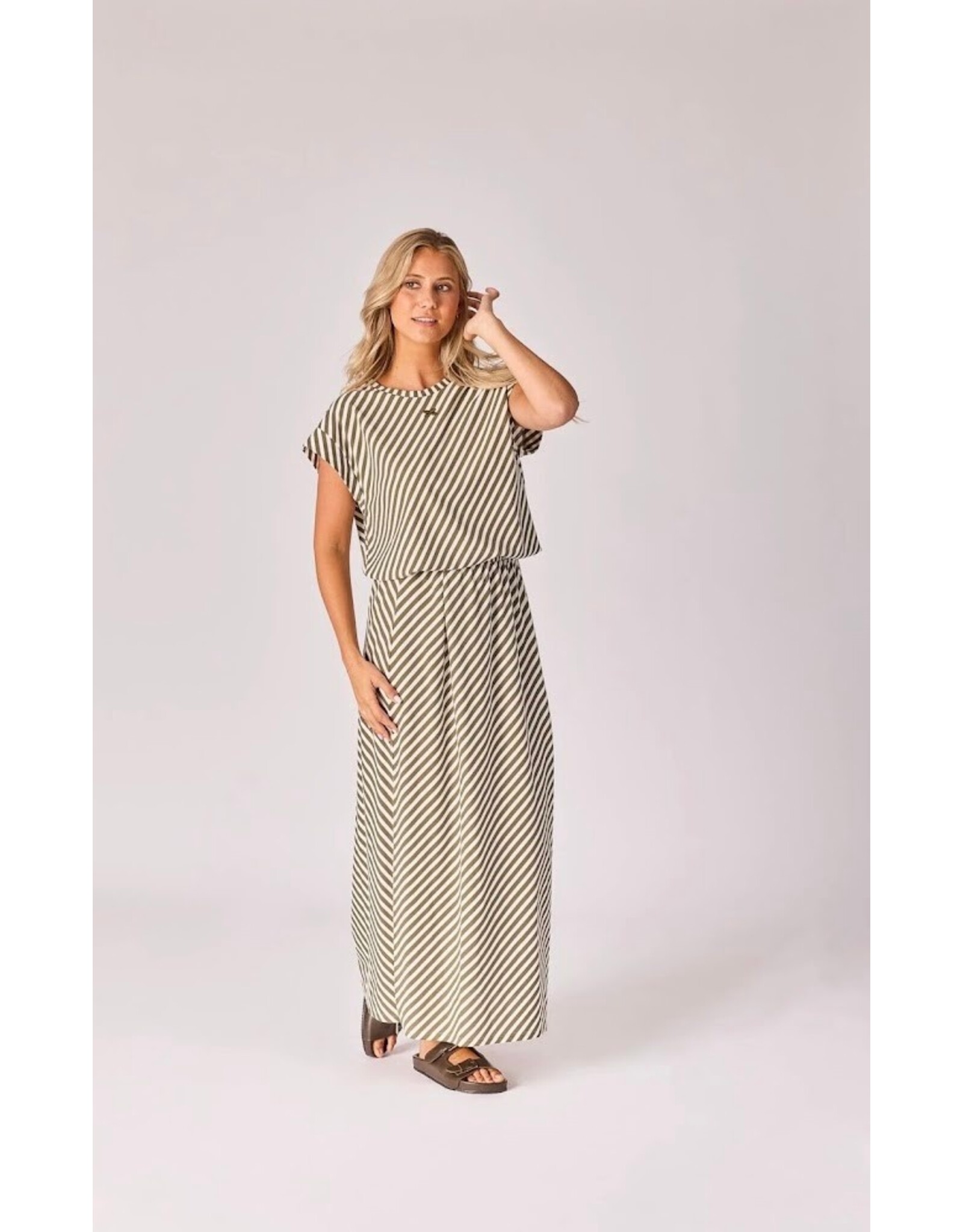 LALOTTI ADELE T-SHIRT GREEN STRIPE