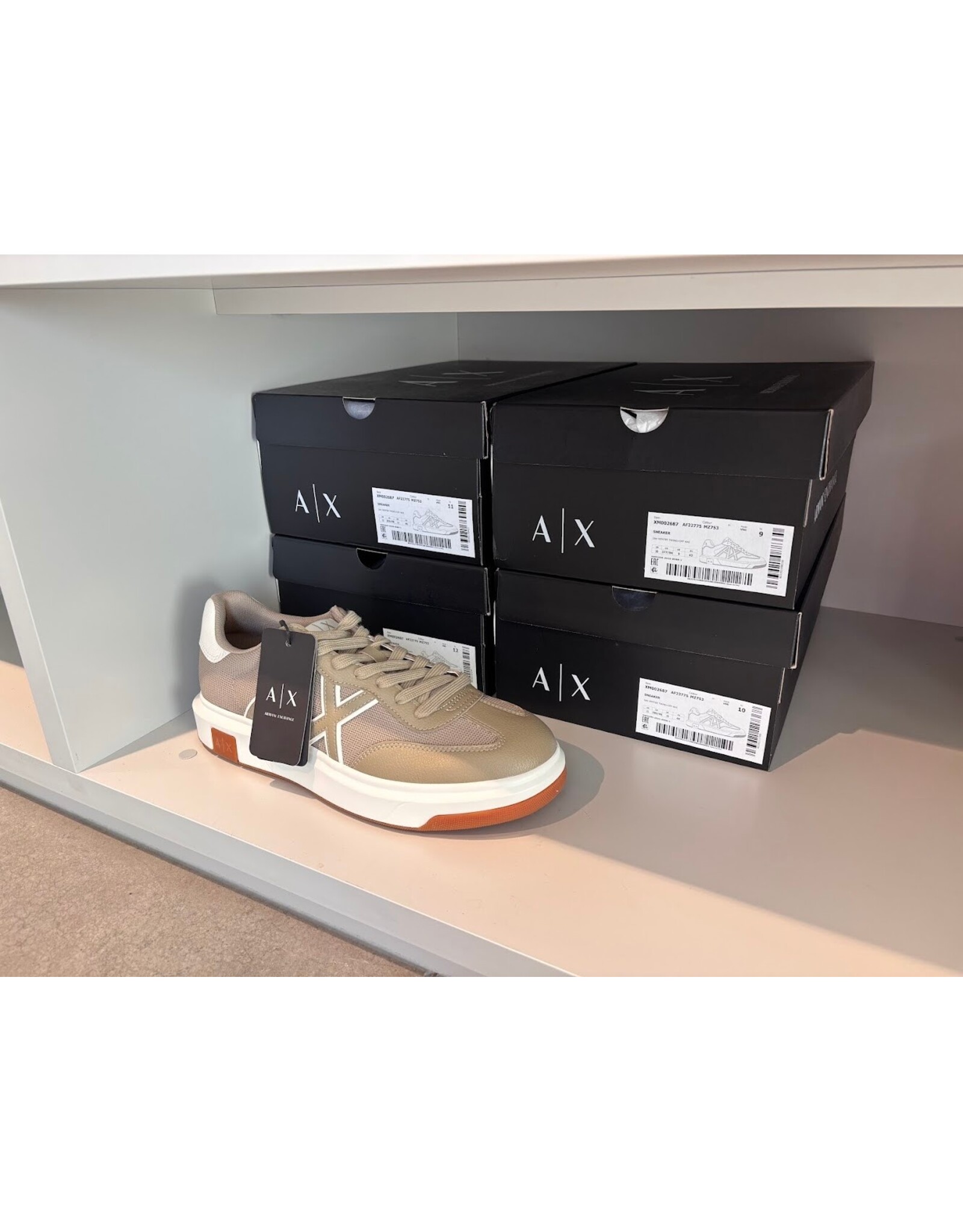 ARMANI EXCHANGE A/X XM002687 MAN PVC PLASTIC SNEAKER WINTER TWING+OFF WHITE