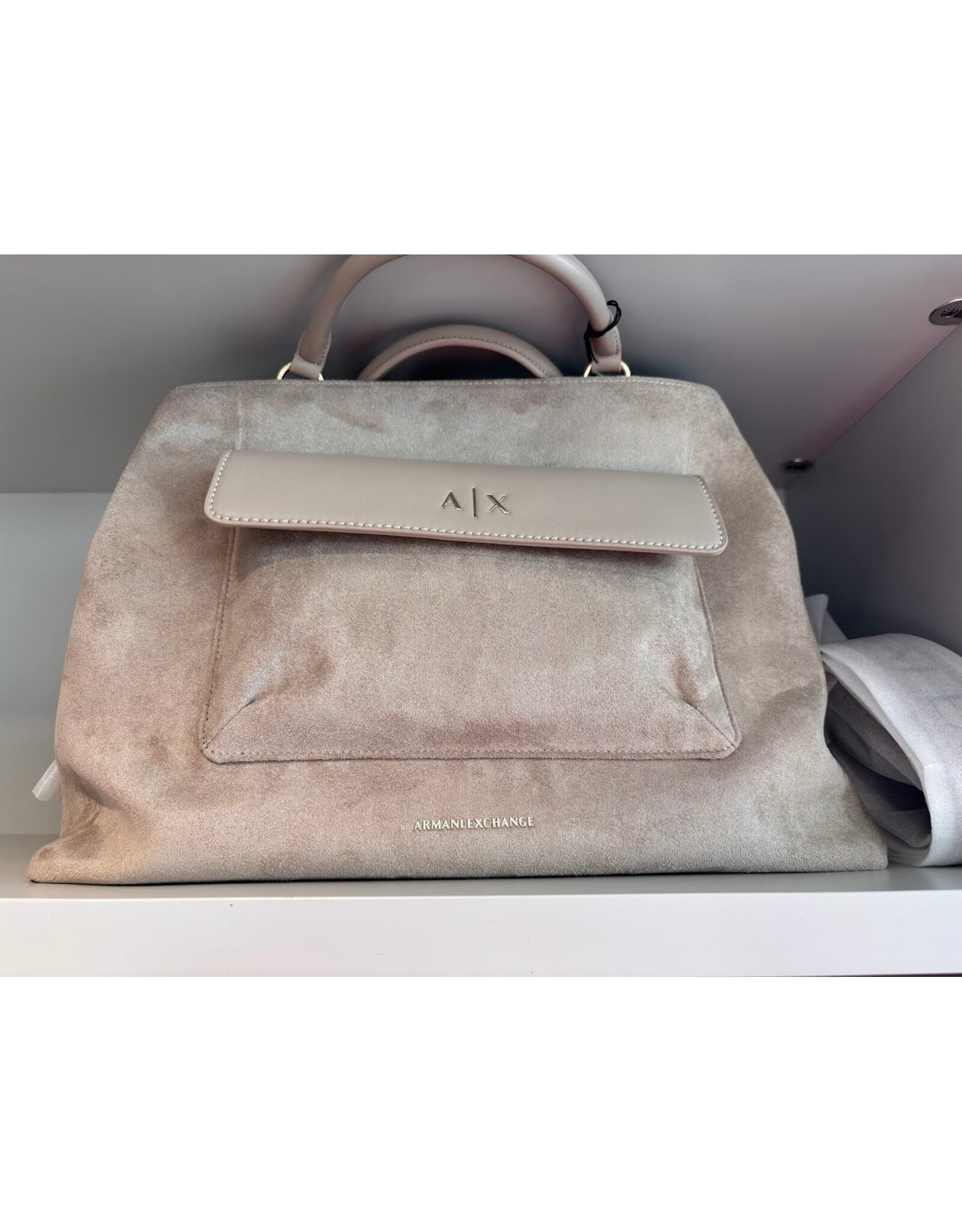 ARMANI EXCHANGE A/X XW001542 WOMAN SHOPPING BAG SAND