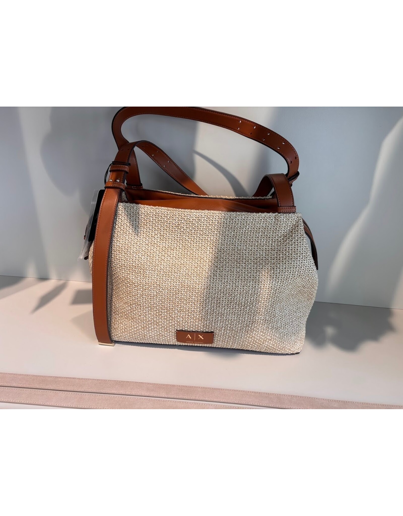 ARMANI EXCHANGE A/X XW002603 WOMAN SHOPPING BAG NATURAL SALINE CLAY