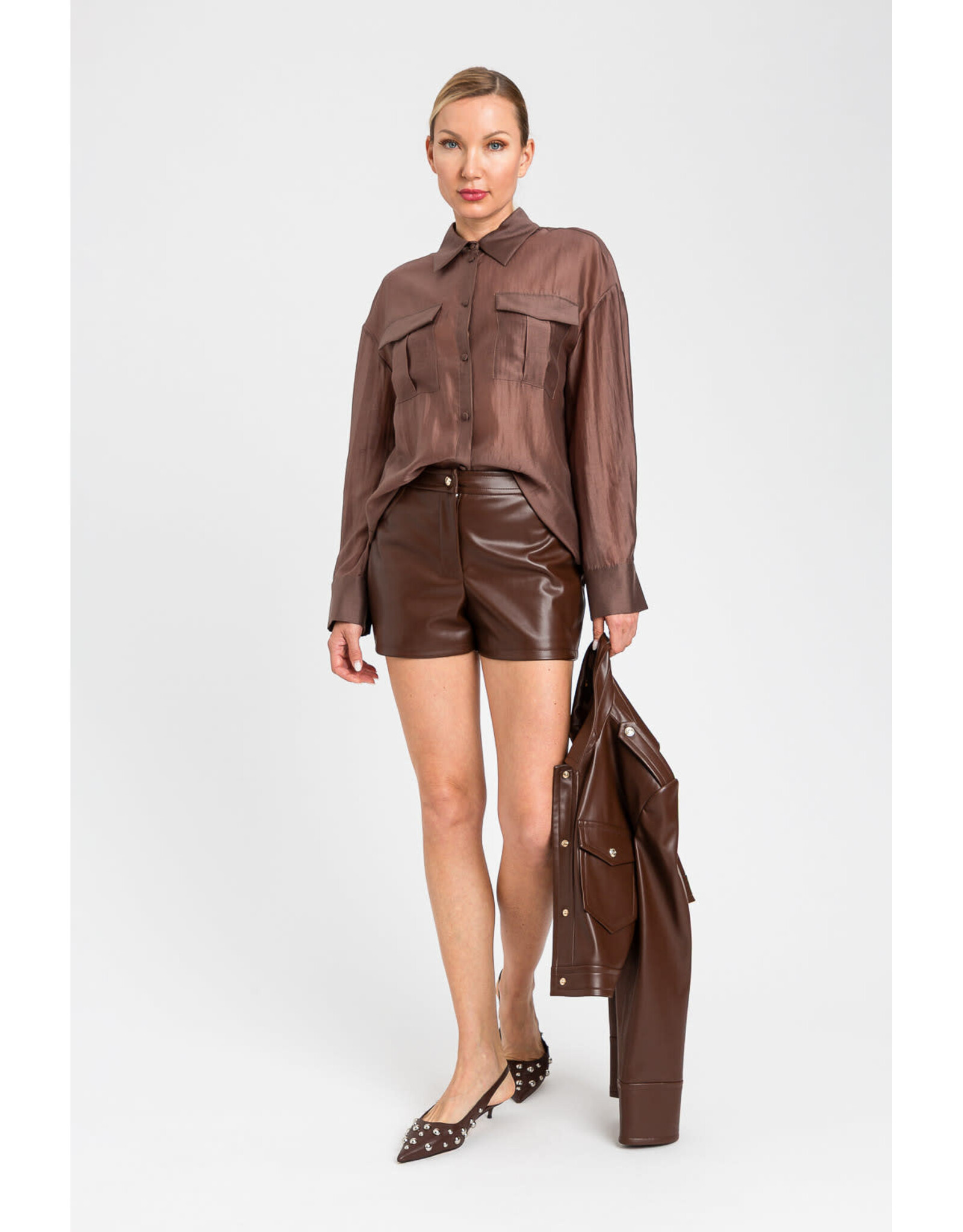 ACTITUDE TWIN SET 261AP2186 CAMICIA CHOCOLADE