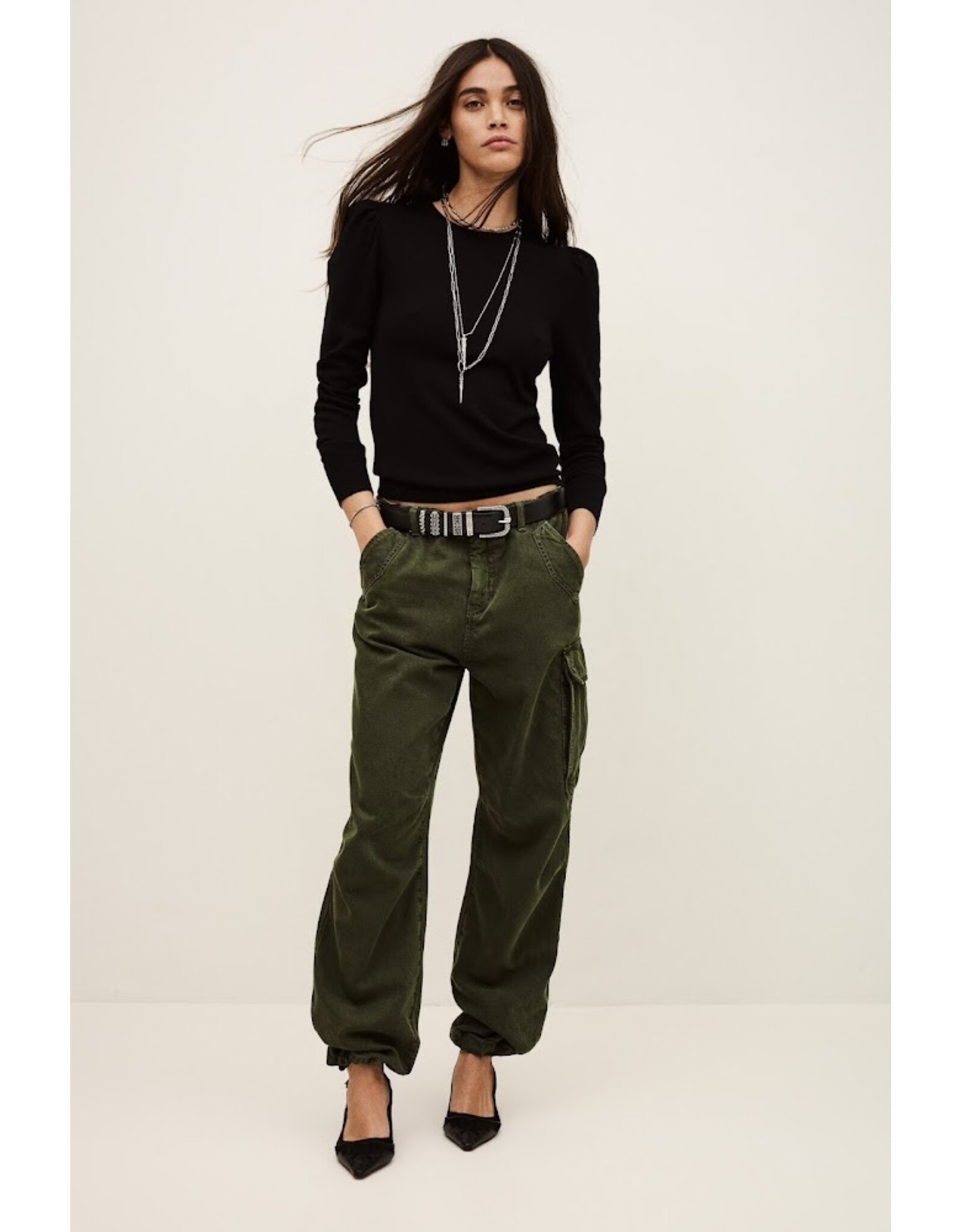 BA&SH PANTALON FINO KAKI